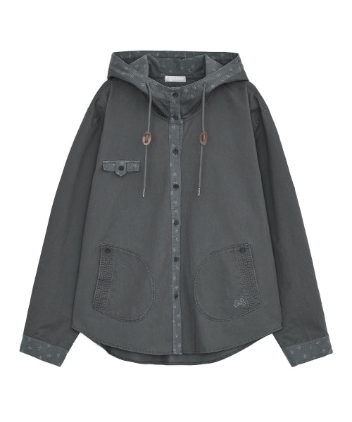 HOOD SHIRT JACKET - 2 COLORS CHARCOAL