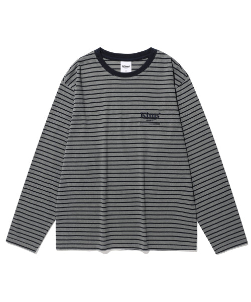 MINI BAM LINE STRIPE LS TEE - 2 COLORS CHARCOAL