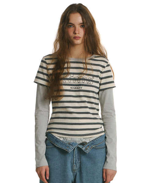 MARINE STRIPE LS TEE - 3 COLORS GREY