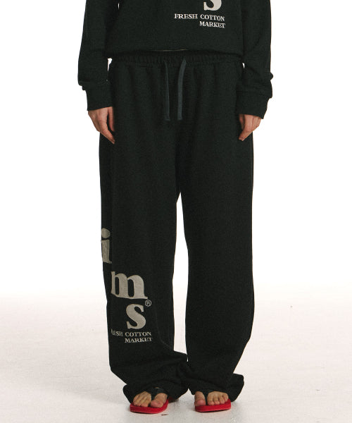 MESSY ALPHA APP SWEATPANTS - 2 COLORS BLACK