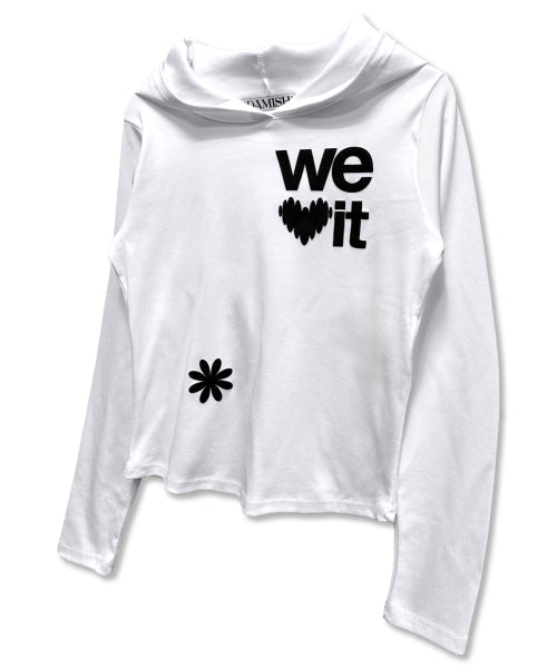 LOVE HOODIE SLEEVE LONG - 2 COLORS WHITE