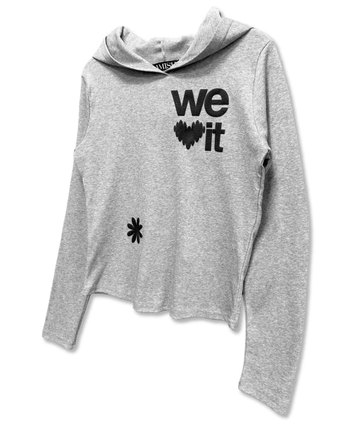 LOVE HOODIE SLEEVE LONG - 2 COLORS GREY