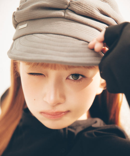 PLEATS SHIRRING CAP #REI同款! - 2 COLORS GREY