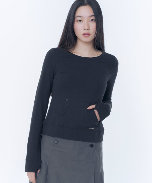 MISEKISEOUL BUTTON POCKET LONG SLEEVE STRIPE SHIRT - 3 COLORS BLACK
