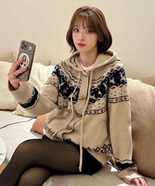 2-WAY HOOD KNIT - 2 COLORS BEIGE
