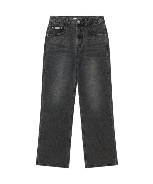 SEMI FLARE DENIM PANTS #GISELLE同款! - 2 COLORS BLACK