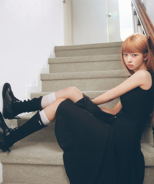 OPEN TOE SHEER KNEE SOCKS #REI同款! - 3 COLORS BLACK