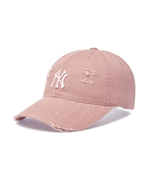 DAMAGE WASHED UNSTRUCTURED BALL CAP NY #KARINA同款! - 6 COLORS PINK