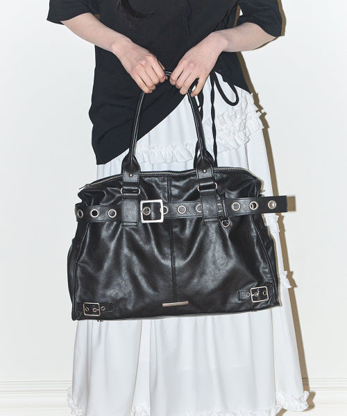 SQUARE TOTE - 2 COLORS BLACK