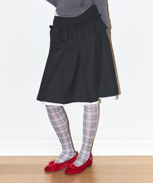 PLEATS SKIRT - 2 COLORS BLACK