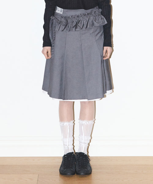 PLEATS SKIRT - 2 COLORS CHARCOAL