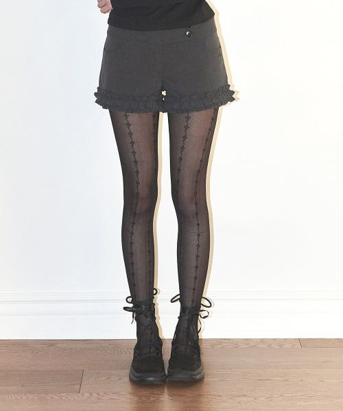 BUTTON SHORTS - 2 COLORS CHARCOAL