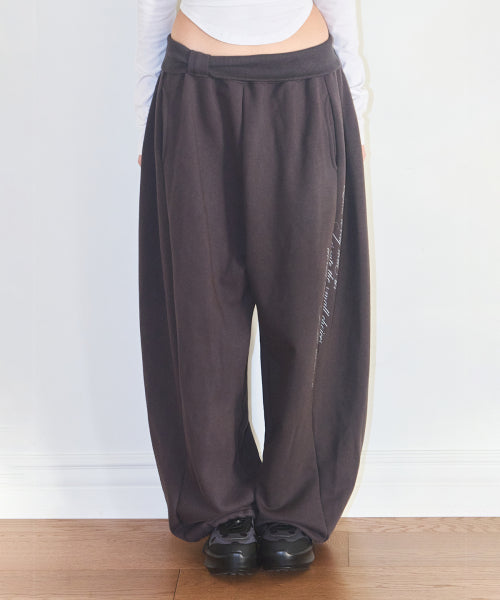 LACE RIBBON PANTS - 3 COLORS CHARCOAL