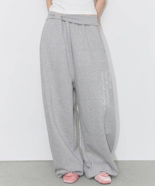 LACE RIBBON PANTS - 3 COLORS MELANGE GREY