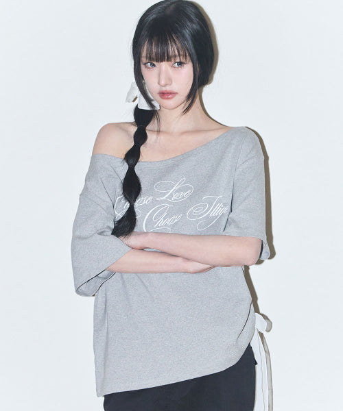 RIBBON TOP - 4 COLORS MELANGE GREY