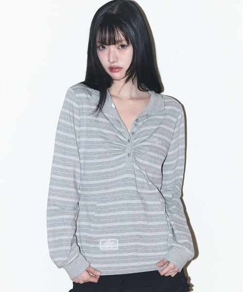 COLLAR LONG - 3 COLORS MELANGE GREY