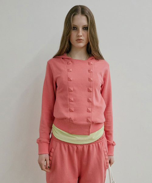 NAPOLEON STUD HOODIE - 2 COLORS PINK