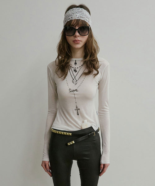 FAUX NECKLACE TEE BABY - 5 COLORS BLACK