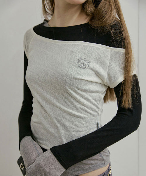 LAZY LAYERED TEE SALMON - 7 COLORS AS SHOWN