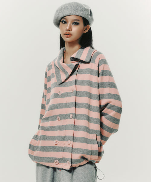 STRIPE COLLAR JACKET PINK - 2 COLORS