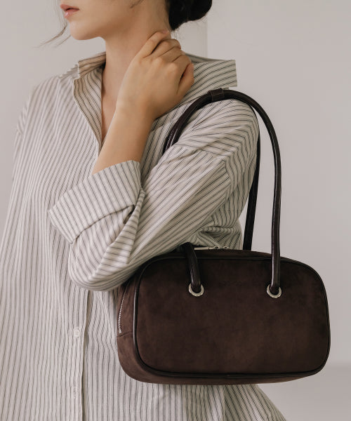 ABOUT SHOULDER BAG - 2 COLORS SUEDE BROWN