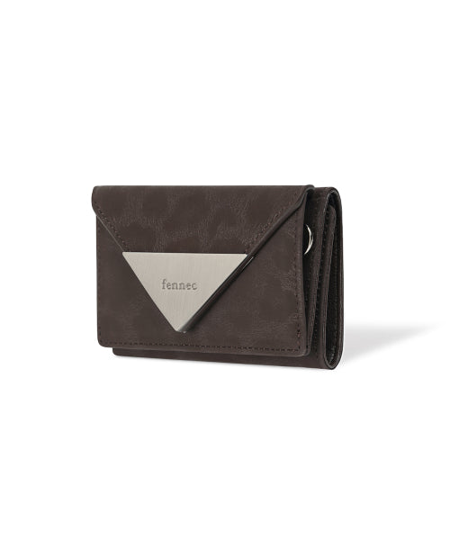 TRIANGLE TRIPLE WALLET LEOPARD - 3 COLORS BROWN