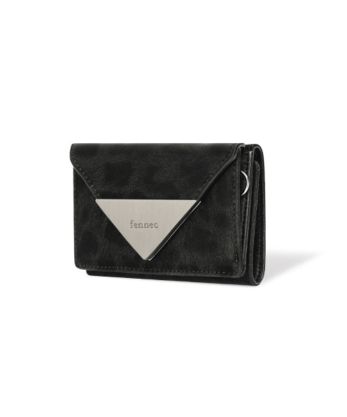 TRIANGLE TRIPLE WALLET LEOPARD - 3 COLORS BLACK