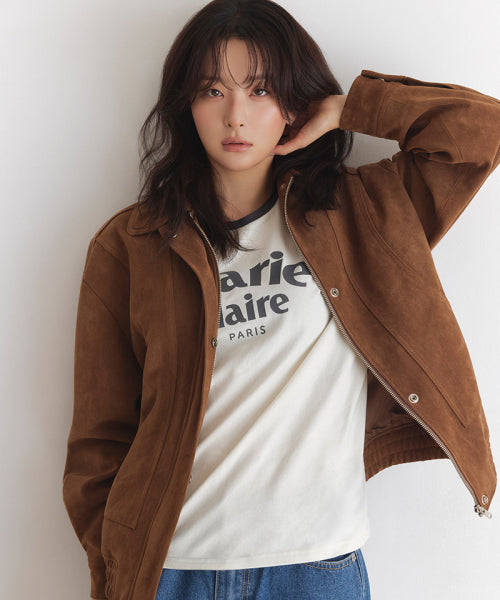 SUEDE BLOUSON JUMPER #SEULGI同款! BLUE