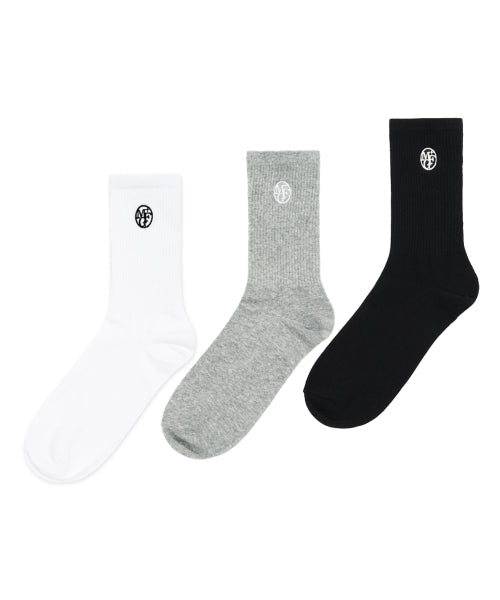 CIRCLE LOGO SOCKS 3PACK - 3 COLORS MULTI