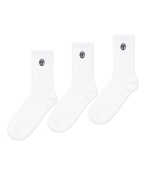 CIRCLE LOGO SOCKS 3PACK MULTI - 3 COLORS WHITE