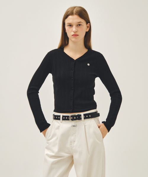 W EYELET BUCKLE BELT - 2 COLORS BLACK