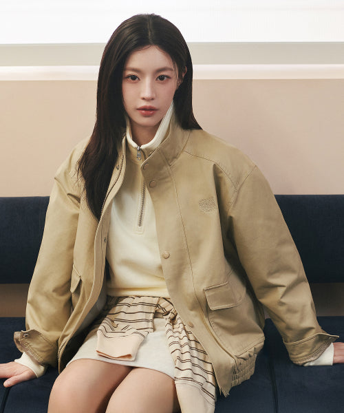 BASIC HARRINGTON JACKET - 2 COLORS BEIGE