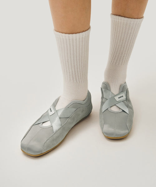 W BANDING FLATS SNEAKERS - 3 COLORS LIGHT GREY