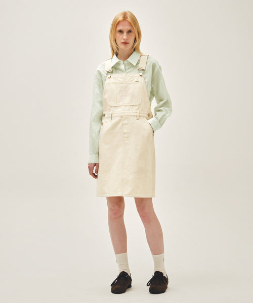 W DENIM OVERALL MIDI SKIRT ECRU - 2 COLORS AS SHOWN
