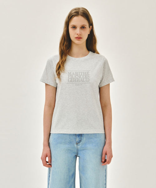W CLASSIC LOGO TEE LIGHT HEATHER GREY