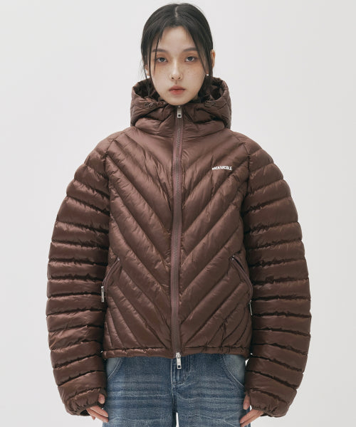 NICOLE LIGHT WEIGHT HOODY PADDING #徐睿知同款! - 6 COLORS BROWN