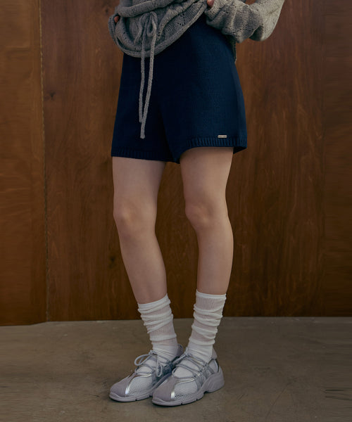 MERINO WOOL KNIT SHORTS - 3 COLORS NAVY