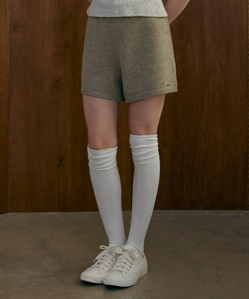MERINO WOOL KNIT SHORTS - 3 COLORS BEIGE