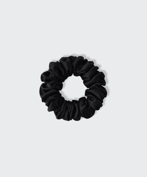 WOMENS SILK SCRUNCHIE LARGE #韓韶禧同款! - 3 COLORS BLACK