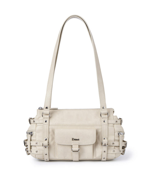 BELTED POCKET MINI SHOULDER BAG - 3 COLORS BEIGE