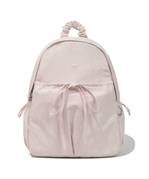 WOMEN CLOVER HEART SHIRRING NYLON BACKPACK - 5 COLORS PINK