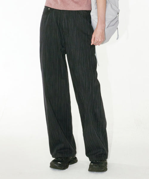 MODERN STRIPE DENIM PANTS BLACK