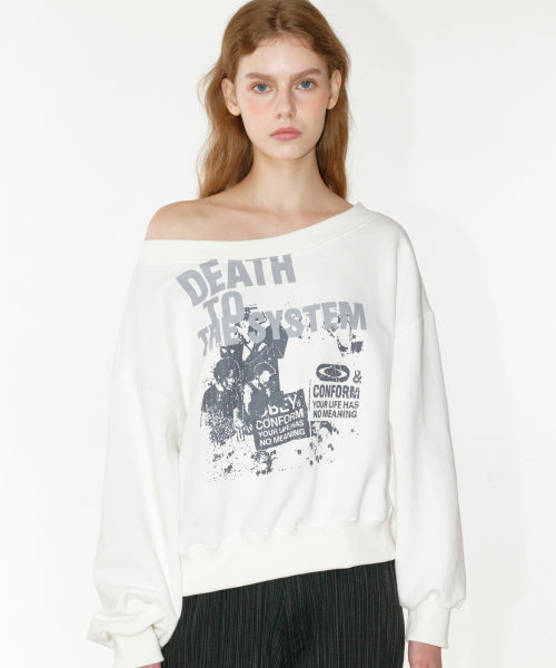 BOAT NECK SWEATSHIRT - 2 COLORS IVORY