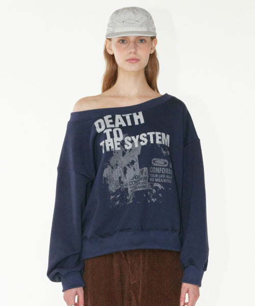 BOAT NECK SWEATSHIRT - 2 COLORS NAVY