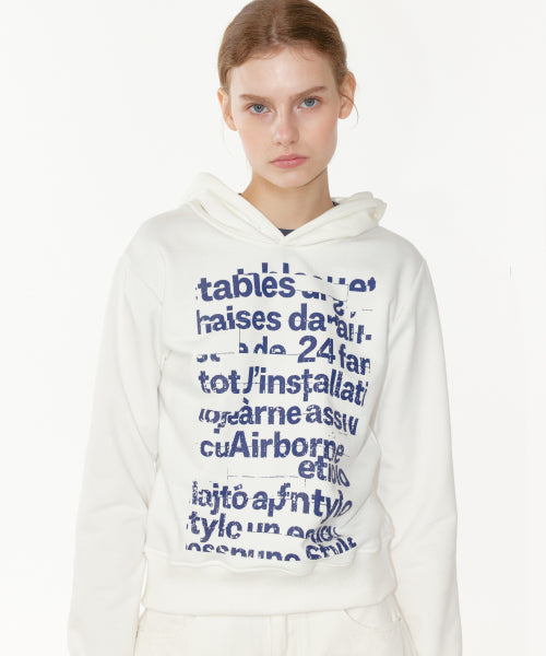 MULTI LETTERING HOODIE - 2 COLORS IVORY