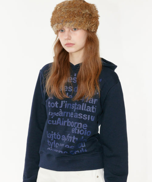 MULTI LETTERING HOODIE - 2 COLORS NAVY