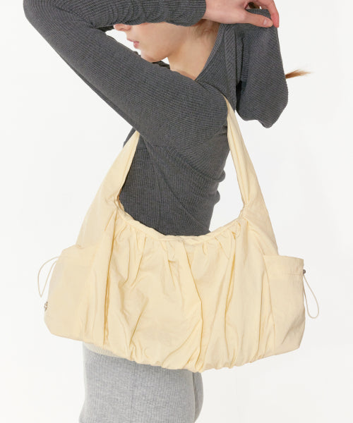 SHIRRING SHOULDER BAG - 3 COLORS IVORY