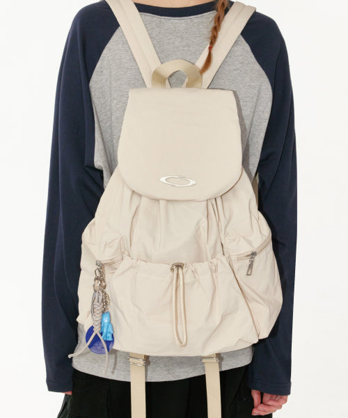 STRING FLAP BACKPACK - 3 COLORS IVORY