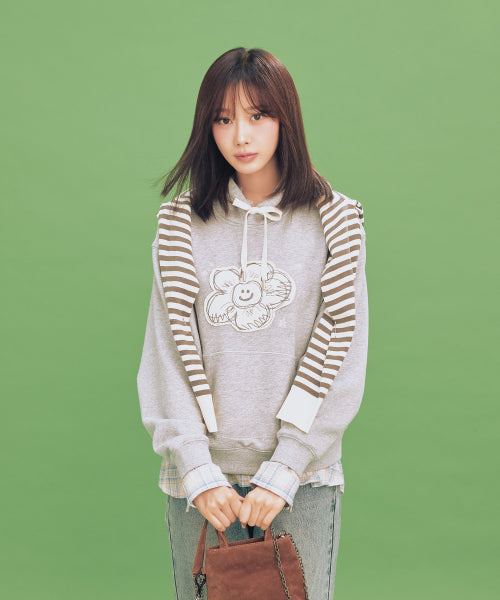 BIG LILY SEMI OVER HOODIE #GISELLE同款! - 2 COLORS GREY