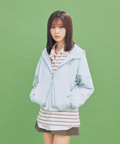 NYLON HOOD WINDBREAKER #GISELLE同款! - 2 COLORS SKY BLUE